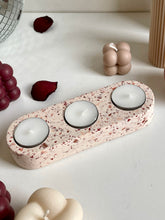 Load image into Gallery viewer, Theelichthouder - bordeaux & roze terrazzo