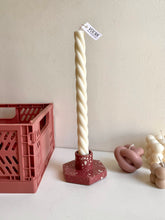 Load image into Gallery viewer, Kandelaar - bordeaux met witte terrazzo