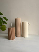 Load image into Gallery viewer, set 3 ribbelkaarsen - beige