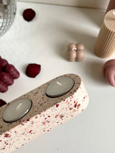 Load image into Gallery viewer, Theelichthouder - bordeaux & roze terrazzo