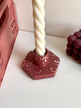 Load image into Gallery viewer, Kandelaar - bordeaux met witte terrazzo