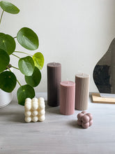 Load image into Gallery viewer, Ribbed pillar candles