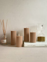Load image into Gallery viewer, Ribbed pillar candles