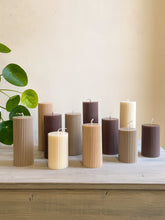 Load image into Gallery viewer, Ribbed pillar candles