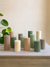 Load image into Gallery viewer, Ribbed pillar candles