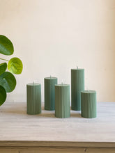 Load image into Gallery viewer, Ribbed pillar candles